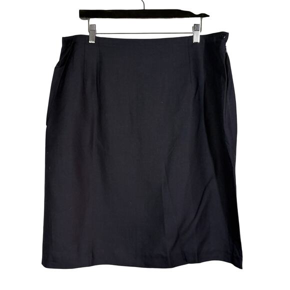 NEW! Talbots Italian Linen Blend Pencil Skirt Career Casual Navy Blue - 20 - Picture 1 of 5